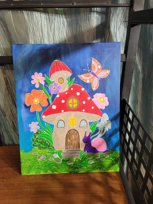 Snail Fairy House Canvas